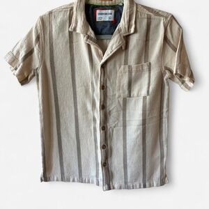 Sunny Days by Sovereign Code Nordstrom cream & beige striped button up Sz Yth Lg